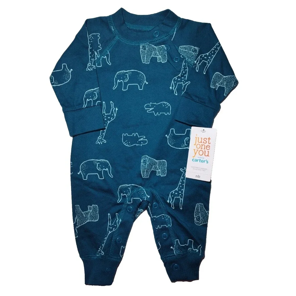 Carter's Just One You Newborn‎ Baby Boy Outfit Lot Shark Bear Animals Jumpsuit